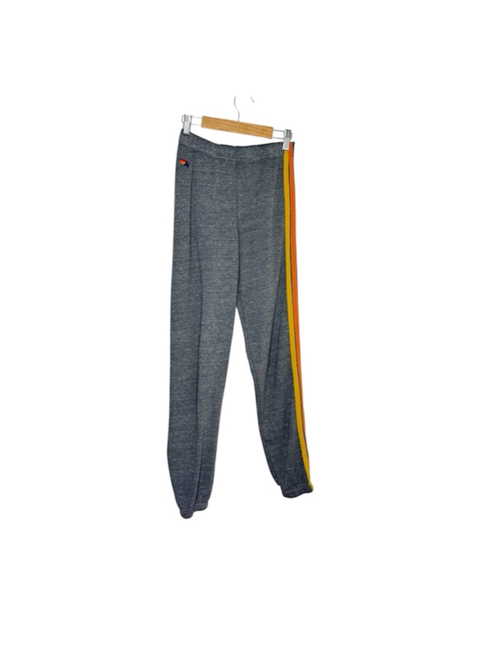 Aviator Nation 5 Stripe Sweat Pants - Heather Grey Kid Size 14 Joggers